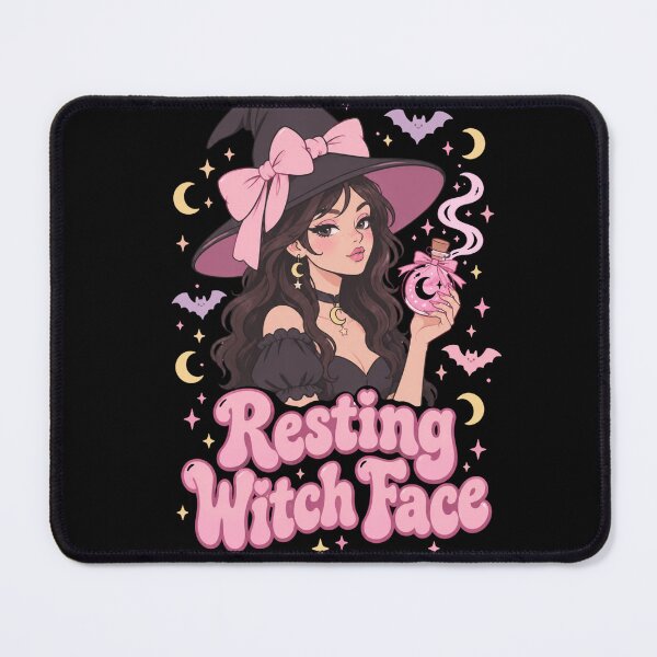 Item preview, Resting Witch Face Cute Pink Halloween Witch designed and sold by eNtyshop23.