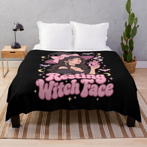 Item preview, Resting Witch Face Cute Pink Halloween Witch designed and sold by eNtyshop23.