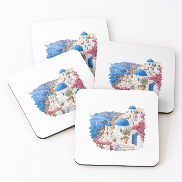 Item preview, Santorini Blue House coastal idyll designed and sold by LongIslandDesgn.