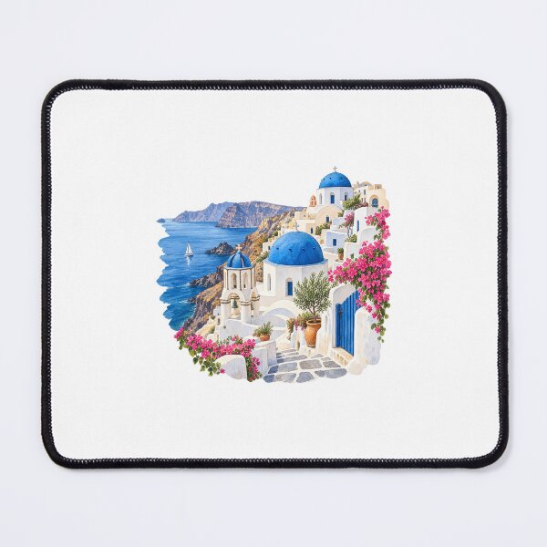 Item preview, Santorini Blue House coastal idyll designed and sold by LongIslandDesgn.
