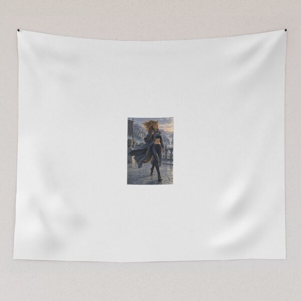 Item preview, Blonde Woman in Dusty Blue Coat on Balcony designed and sold by CathryneDelamort.
