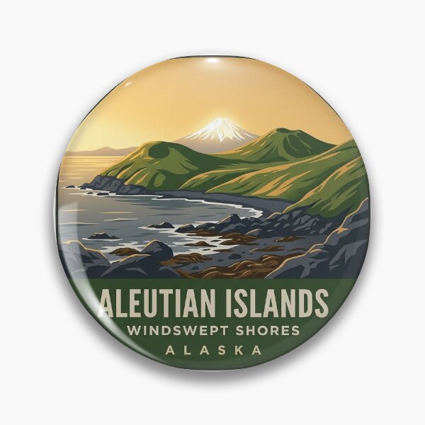 Item preview, Aleutian Islands Windswept Shores Alaska Travel Sticker designed and sold by DetourDgn.