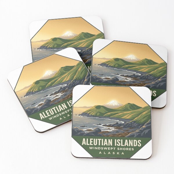 Item preview, Aleutian Islands Windswept Shores Alaska Travel Sticker designed and sold by DetourDgn.