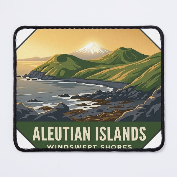 Item preview, Aleutian Islands Windswept Shores Alaska Travel Sticker designed and sold by DetourDgn.