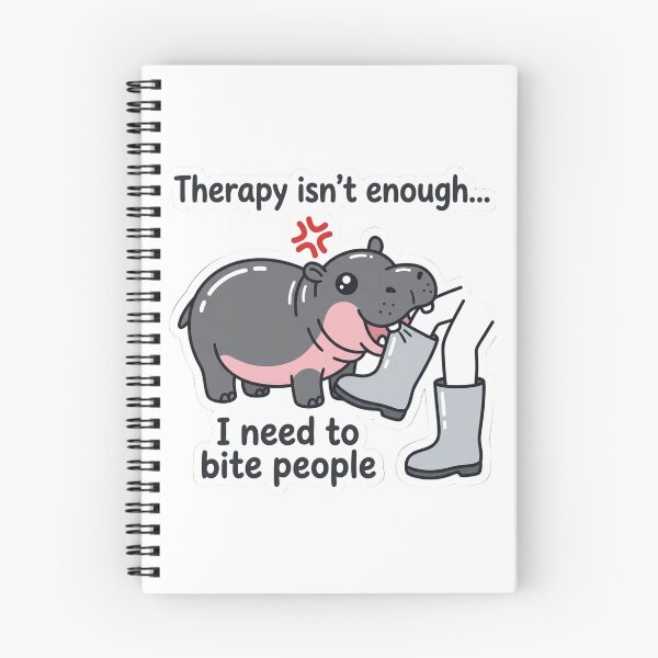 Item preview, Therapy Isn't Enough I Need To Bite People Funny Pygmy Hippo Moo Deng Meme Quote designed and sold by raedattia.