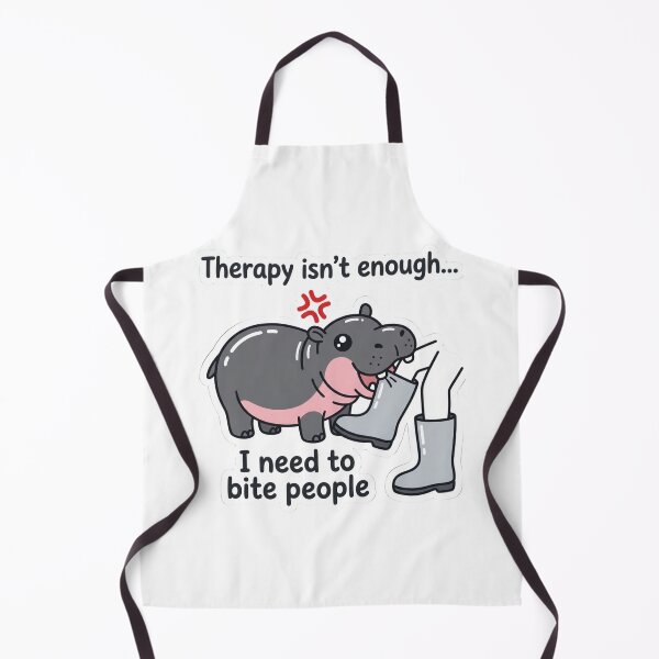 Item preview, Therapy Isn't Enough I Need To Bite People Funny Pygmy Hippo Moo Deng Meme Quote designed and sold by raedattia.
