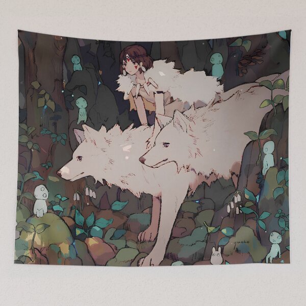 Item preview, Cute spirits wolf and girl [[kiki's]] go -%[ghiblis]%- aways  designed and sold by liyavhushop.