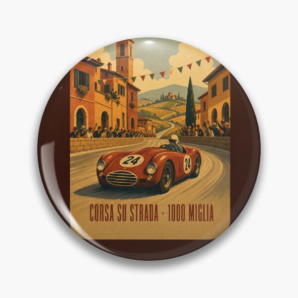 Item preview, Corsa su Strada 1000 Miles - Vintage 1950s Italian open-road endurance racing illustration designed and sold by MoonSkyArt.