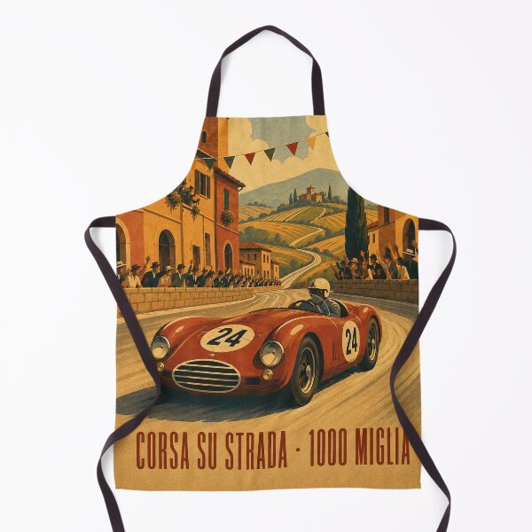 Item preview, Corsa su Strada 1000 Miles - Vintage 1950s Italian open-road endurance racing illustration designed and sold by MoonSkyArt.