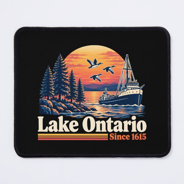 Item preview, Lake Ontario Since 1615 Vintage Sunset Boat Scene designed and sold by TorpStore.