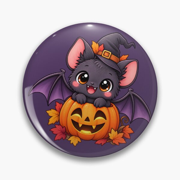 Item preview, Cute Halloween Bat Witch with Jack O’ Lantern Pumpkin designed and sold by blankTeeShirt.