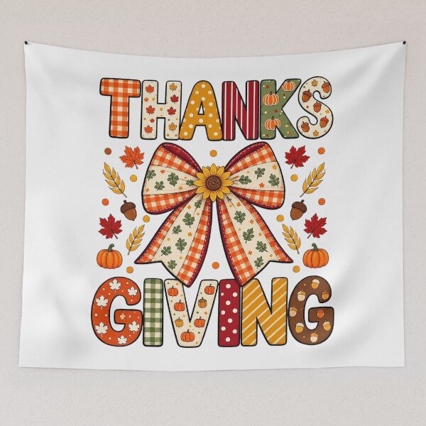 Item preview, Thanksgiving Coquette Bow With Fall Patterns Graphic designed and sold by DYALEEZ-XCR.