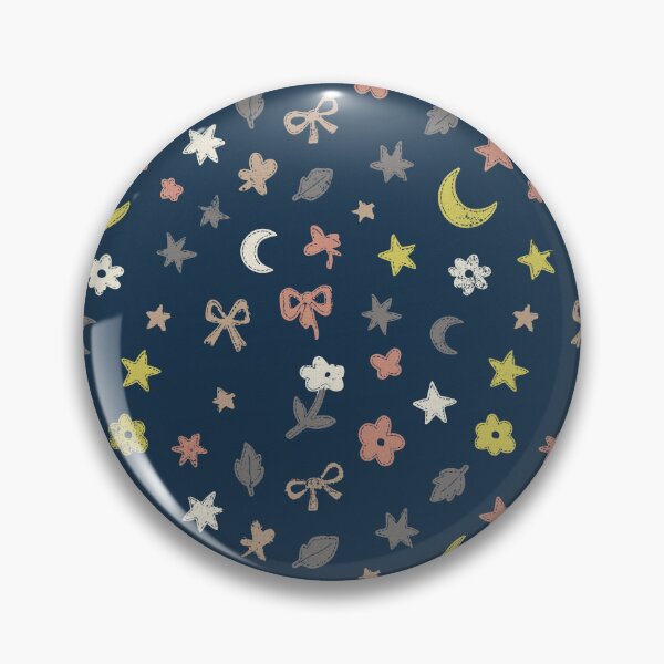 Item preview, Flowers, Elements of Nature and Children's Stars on a Blue Background designed and sold by Pattique.