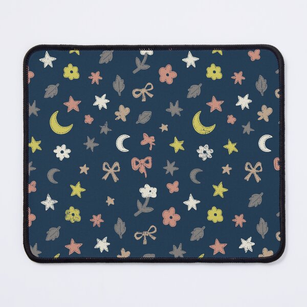 Item preview, Flowers, Elements of Nature and Children's Stars on a Blue Background designed and sold by Pattique.