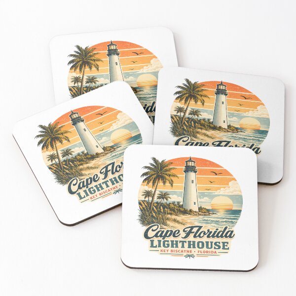 Item preview, Cape Florida Lighthouse Key Biscayne Florida Retro Travel Shirt designed and sold by gr-arts.