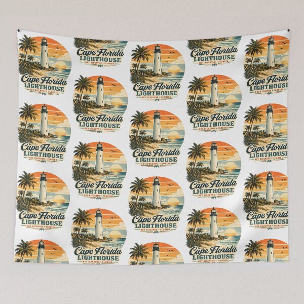 Item preview, Cape Florida Lighthouse Key Biscayne Florida Retro Travel Shirt designed and sold by gr-arts.