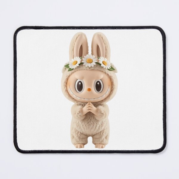 Item preview, Kawaii Fluffy Labubu Bunny With Flower Crown designed and sold by funbyeroneleon.