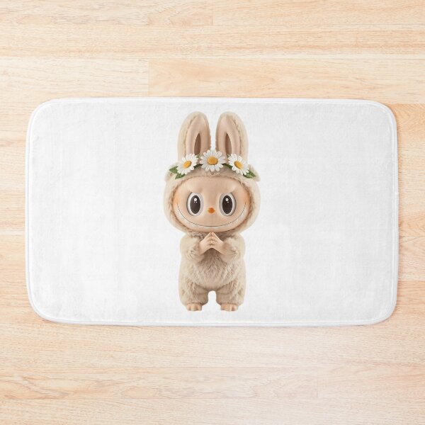 Item preview, Kawaii Fluffy Labubu Bunny With Flower Crown designed and sold by funbyeroneleon.
