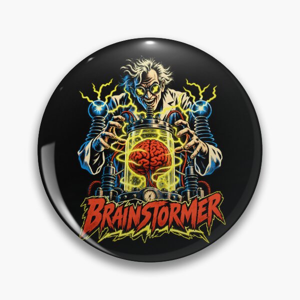 Item preview, Brainstormer Mad Scientist Cartoon Illustration with Vibrant Scientific Energy designed and sold by potseed21.