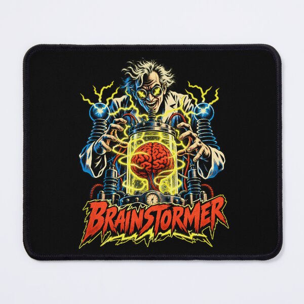 Item preview, Brainstormer Mad Scientist Cartoon Illustration with Vibrant Scientific Energy designed and sold by potseed21.