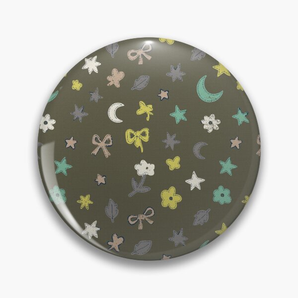 Item preview, Flowers, Elements of Nature and Children's Stars in Olive Green designed and sold by Pattique.