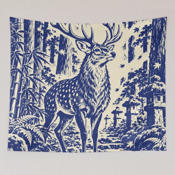 Item preview, Guardian of the Cedar Path Japanese Deer Art designed and sold by 89shirts.