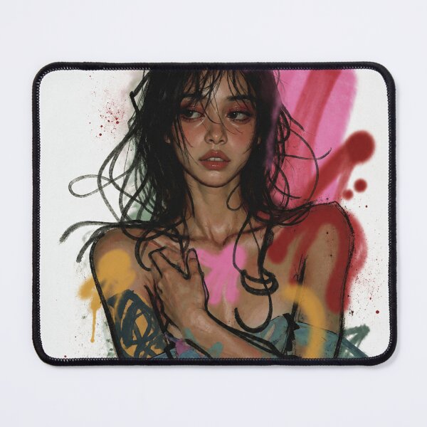 Item preview, Ethereal Rebel Woman – Dark Artistic Portrait with Graffiti Expression designed and sold by ZYVARENNE.
