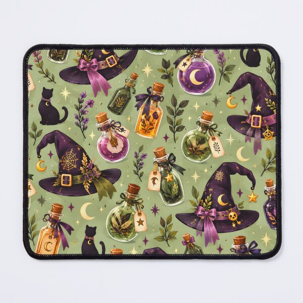 Item preview, Halloween Pattern: magic potions & witch hat designed and sold by DreamagineArtDesign.