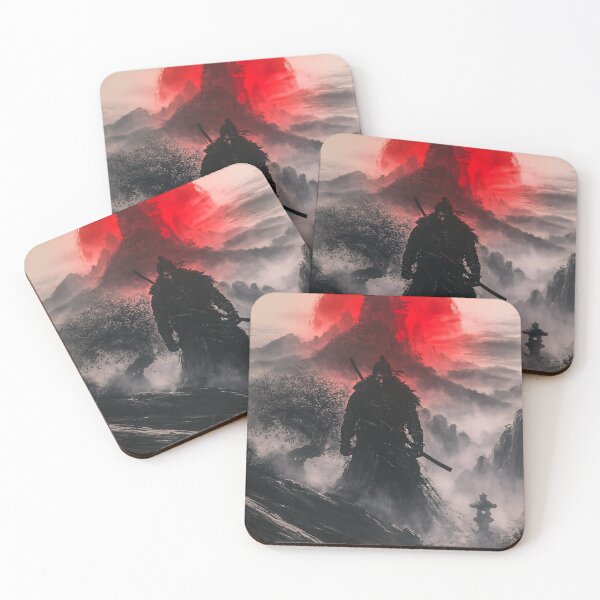Item preview, Epic Ronin Samurai Red Sun and Misty Mountain Art designed and sold by GrinGalore.