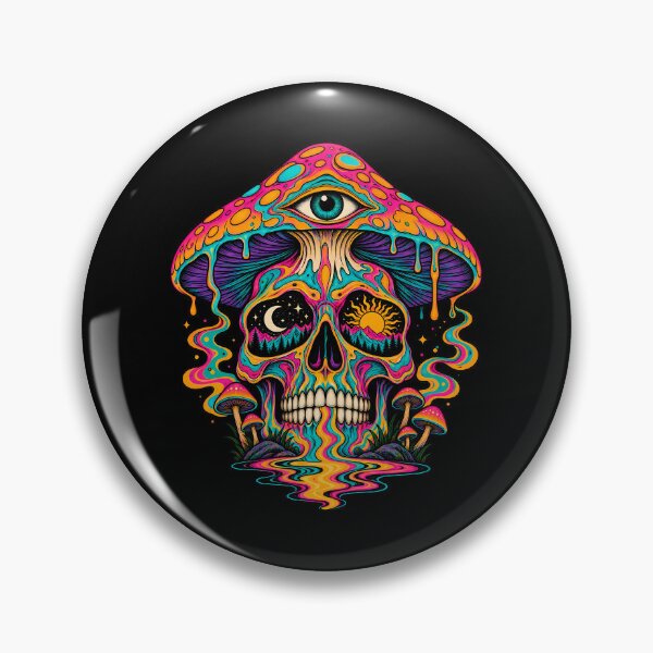 Item preview, Psychedelic Surreal Skull with Mystical Mushrooms and Cosmic Eye designed and sold by potseed21.