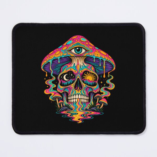 Item preview, Psychedelic Surreal Skull with Mystical Mushrooms and Cosmic Eye designed and sold by potseed21.