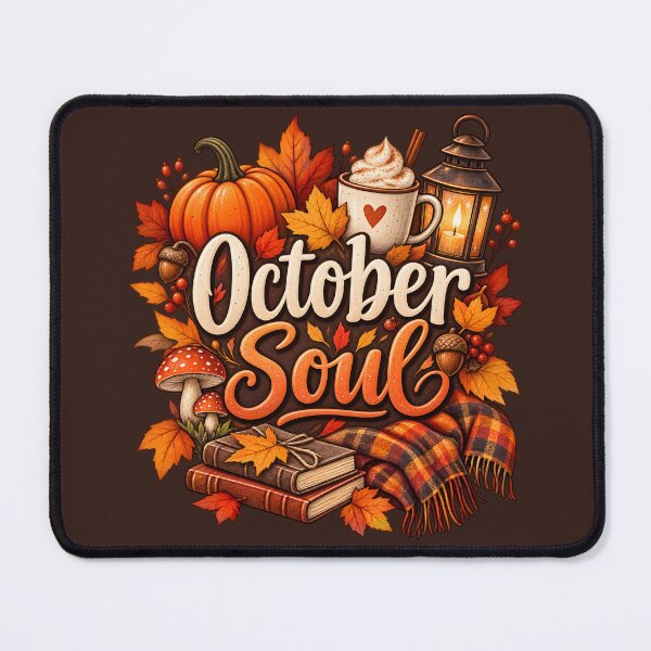 Item preview, October Soul – Cozy Autumn Pumpkin, Coffee & Fall Leaves designed and sold by blankTeeShirt.