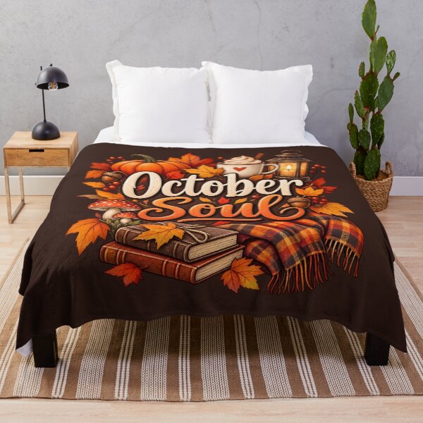 Item preview, October Soul – Cozy Autumn Pumpkin, Coffee & Fall Leaves designed and sold by blankTeeShirt.