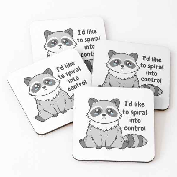 Item preview, Spiral Into Control Crying Raccoon Funny Anxiety Mental Health Overthinking Quote designed and sold by raedattia.