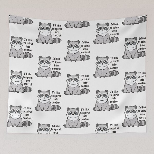 Item preview, Spiral Into Control Crying Raccoon Funny Anxiety Mental Health Overthinking Quote designed and sold by raedattia.
