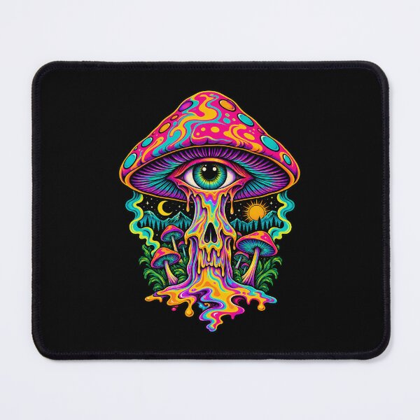 Item preview, Psychedelic Mythical Mushroom with Celestial Eye and Vibrant Neon Colors designed and sold by potseed21.