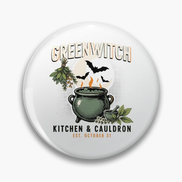 Item preview, Greenwitch Kitchen Witch Cauldron Halloween Design Graphic Tee v3 designed and sold by DarylWelsh2024.