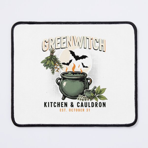 Item preview, Greenwitch Kitchen Witch Cauldron Halloween Design Graphic Tee v3 designed and sold by DarylWelsh2024.