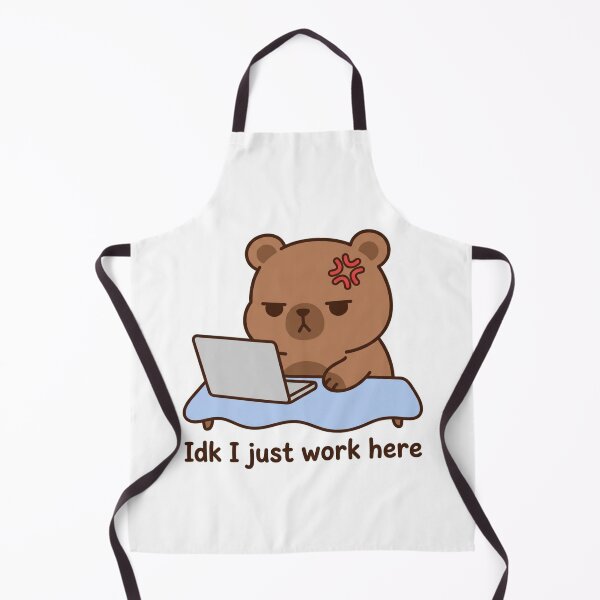 Item preview, Idk I Just Work Here Funny Angry Bear Laptop Meme Sarcastic Office Worker Quote designed and sold by raedattia.