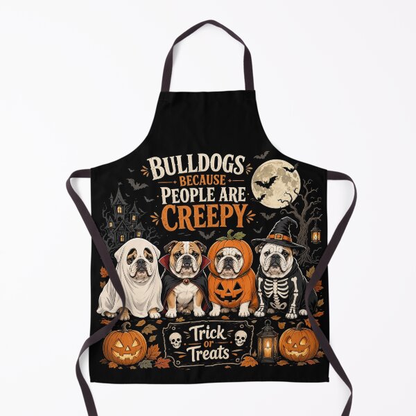 Item preview, Bulldogs Because People Are Creepy Funny Halloween Dog designed and sold by CF_VintageDesign.