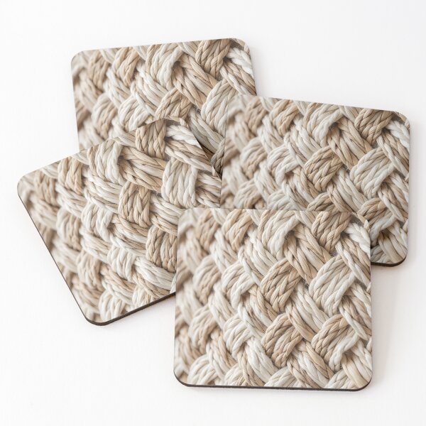 Item preview,  Thick Braided Rope Texture - Natural Macrame Chevron Weave Pattern designed and sold by Agnisherl.