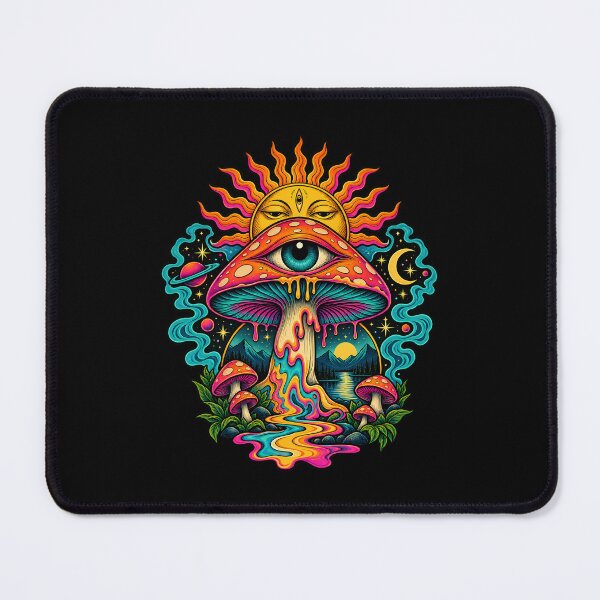 Item preview, Psychedelic Mythical Mushroom with All-Seeing Eye and Radiant Sun designed and sold by potseed21.