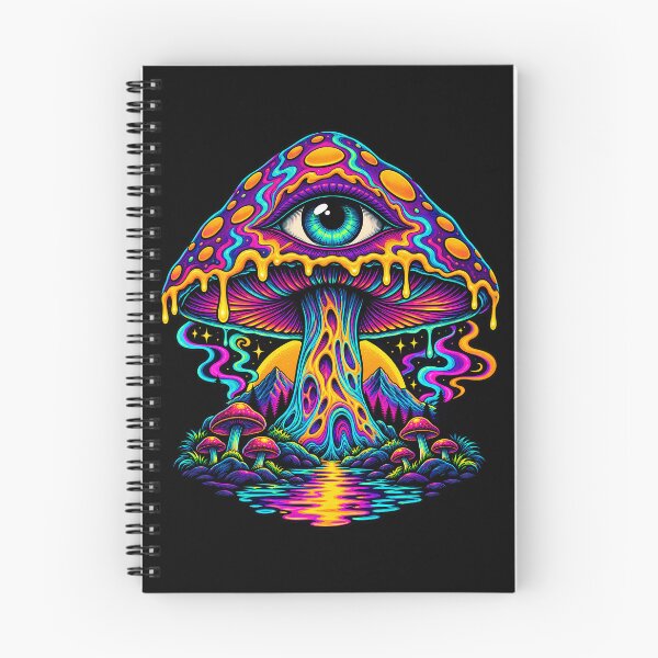 Item preview, Surreal Psychedelic Mushroom with All-Seeing Eye and Vibrant Neon Drips designed and sold by potseed21.