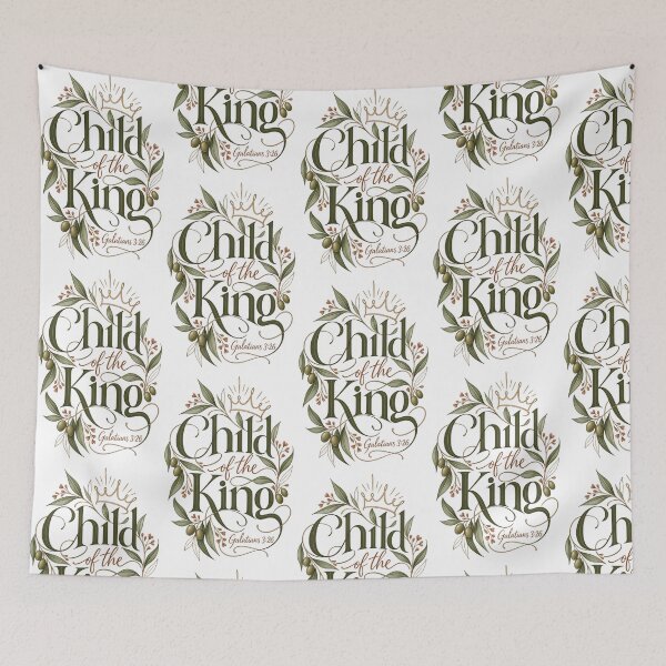 Item preview, Child of the King Boho Botanical Catholic T-Shirt designed and sold by PrayerWarriorUSA.
