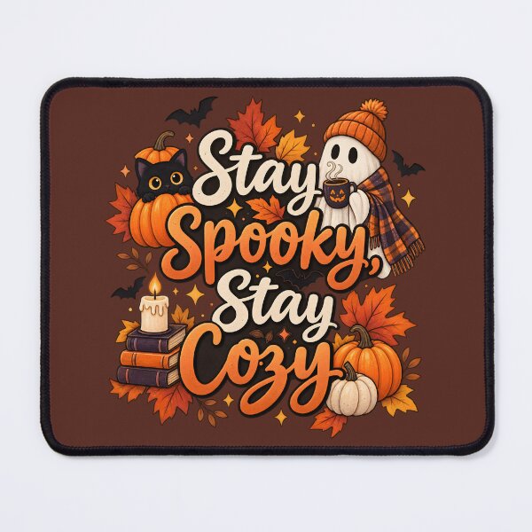 Item preview, Stay Spooky Stay Cozy – Cute Halloween Ghost, Black Cat & Pumpkins designed and sold by blankTeeShirt.