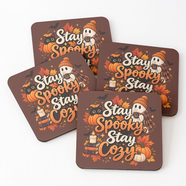 Item preview, Stay Spooky Stay Cozy – Cute Halloween Ghost, Black Cat & Pumpkins designed and sold by blankTeeShirt.