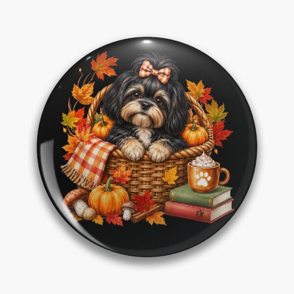 Item preview, Shih Tzu Halloween Autumn Harvest Tails Fall Dog designed and sold by Cute & Sassy Custom Gifting Boutiques.