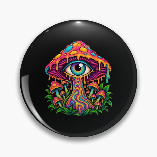 Item preview, Surreal Psychedelic Mushroom with All-Seeing Eye in Vibrant Fantasy Forest designed and sold by potseed21.