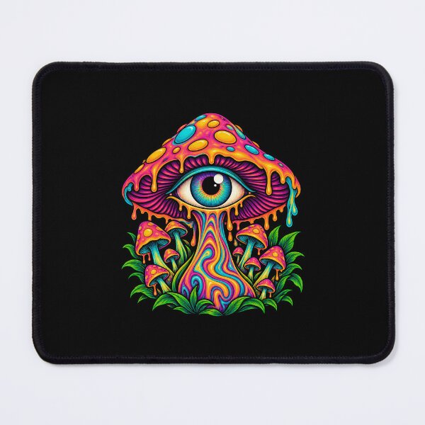Item preview, Surreal Psychedelic Mushroom with All-Seeing Eye in Vibrant Fantasy Forest designed and sold by potseed21.