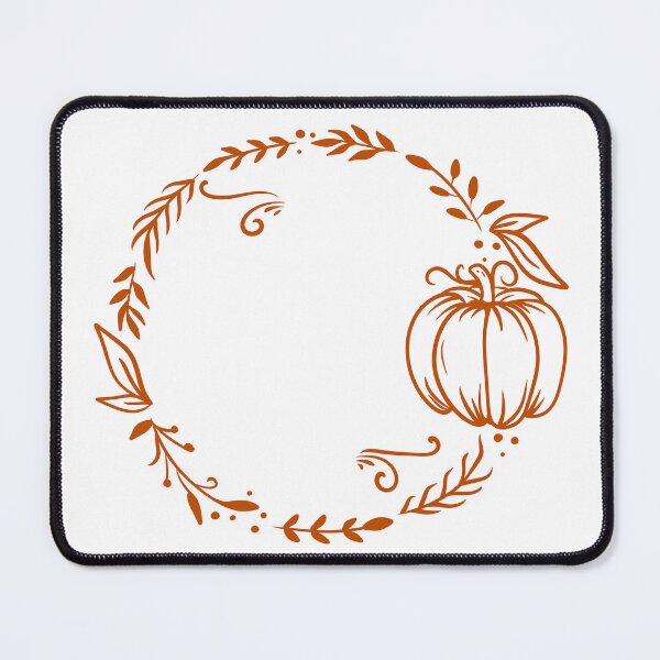Item preview, Rustic Autumn Pumpkin Wreath Line Art — Terracotta Fall Botanical Frame designed and sold by LYAN-STORE.